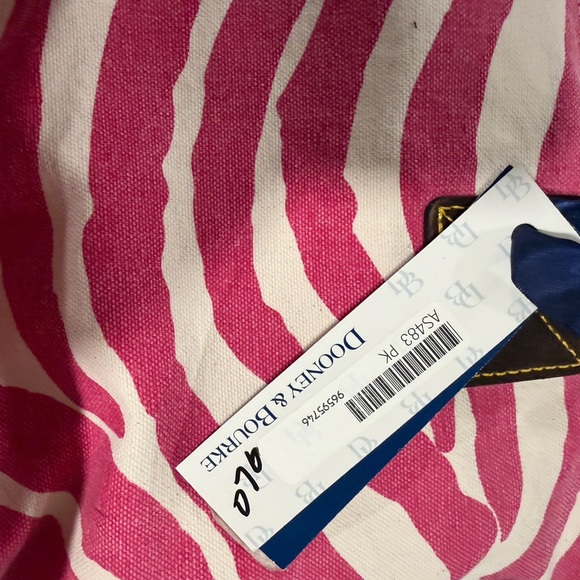 NWT Dooney and Bourke Pink Zebra Stripe Shoulder Bag - Picture 5 of 9
